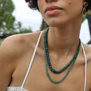Large Raw Emerald Necklace