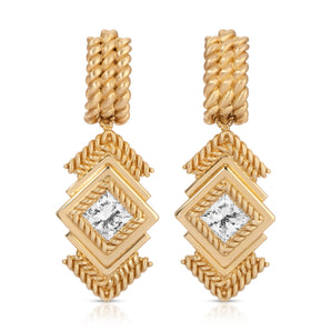 Bespoke Rope Diamond Earrings
