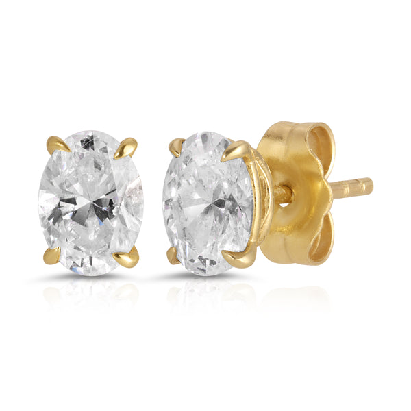 10k Yellow Gold 1.00ct Diamonds Big Boy Square Earrings - King Johnny -  Johnny's Custom Jewelry