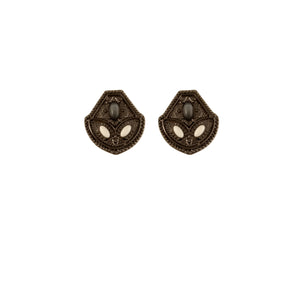 Gunmetal Howlite Montezuma Stud Earrings