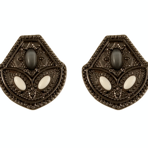 Gunmetal Howlite Montezuma Stud Earrings